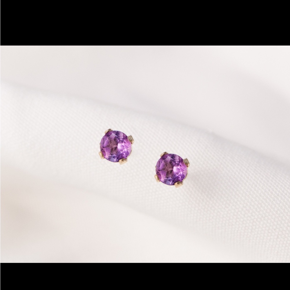Tiny Amethyst Studs 3mm Goldfilled - image 5